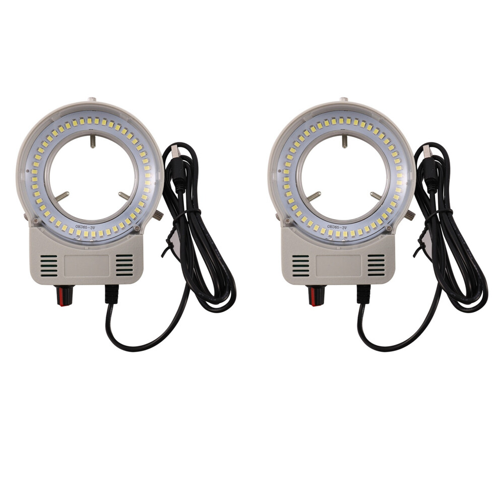 2X 48 Led Industrial Microscope Camera Source Ring Lamp Illuminator Adjustable Brightness Usb Interface Light 4851689873876