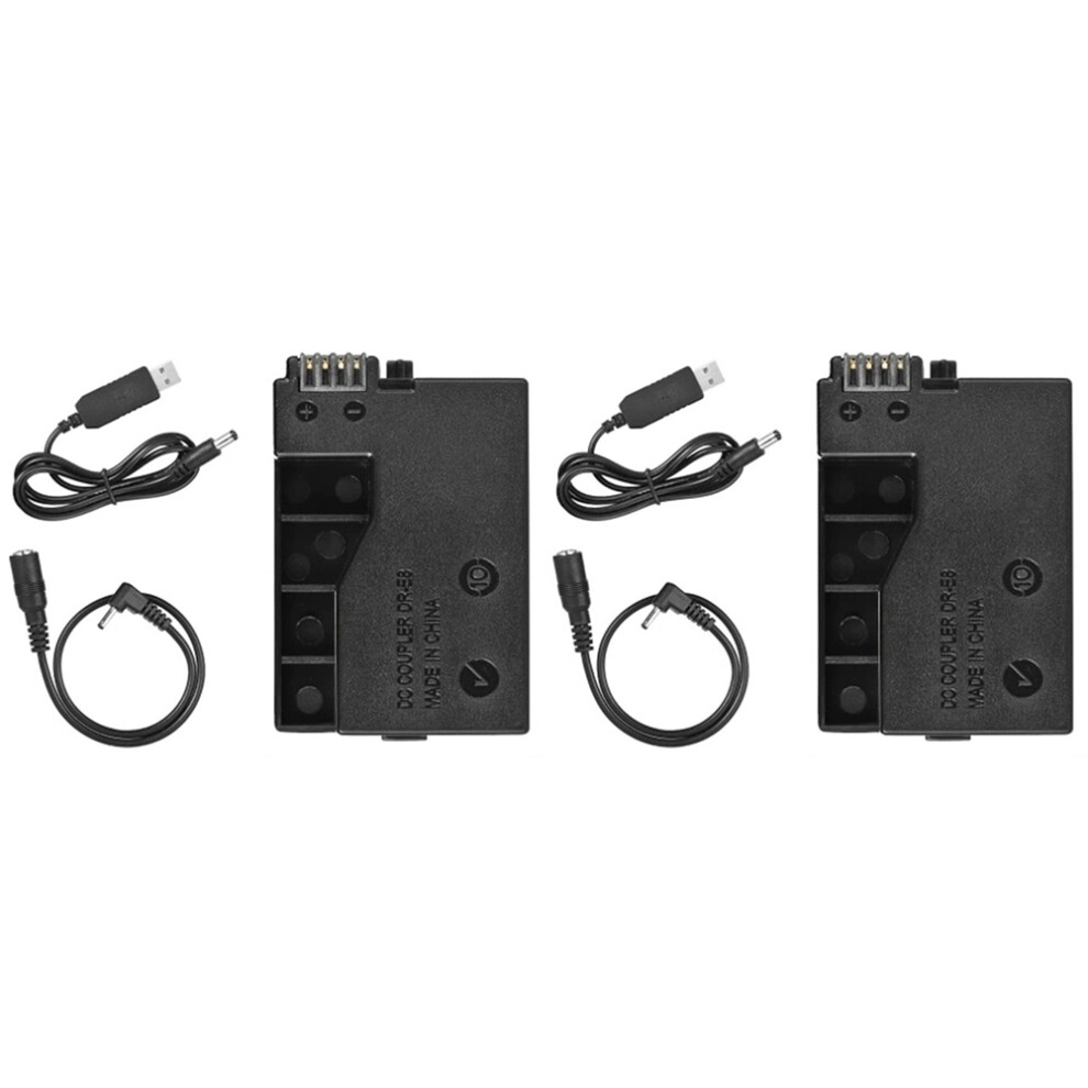 Batterie factice 2X -E8 avec c?ble adaptateur USB de banque d'alimentation CC de remplacement pour reflex num?rique LP-E8 550D 600D 650D 700D