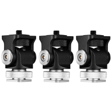 3X Mini Hot Shoe Mount Monitor Microphone Flash Holder 1/4 Inch Screw Camera Bracket Tripod