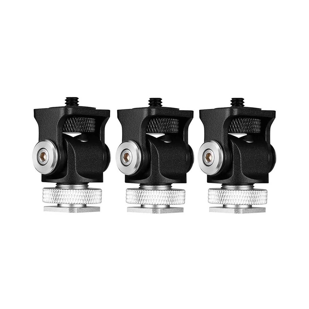 3X Mini Hot Shoe Mount Monitor Microphone Flash Holder 1/4 Inch Screw Camera Bracket Tripod 4851689884094