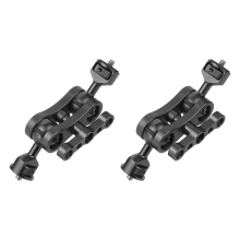 2X Dubbele 1/4 Bal Adapter Magic Arm Crab Clamp 3/8 Mount Light Field Monitor Camera Stand Beugel - Zwart