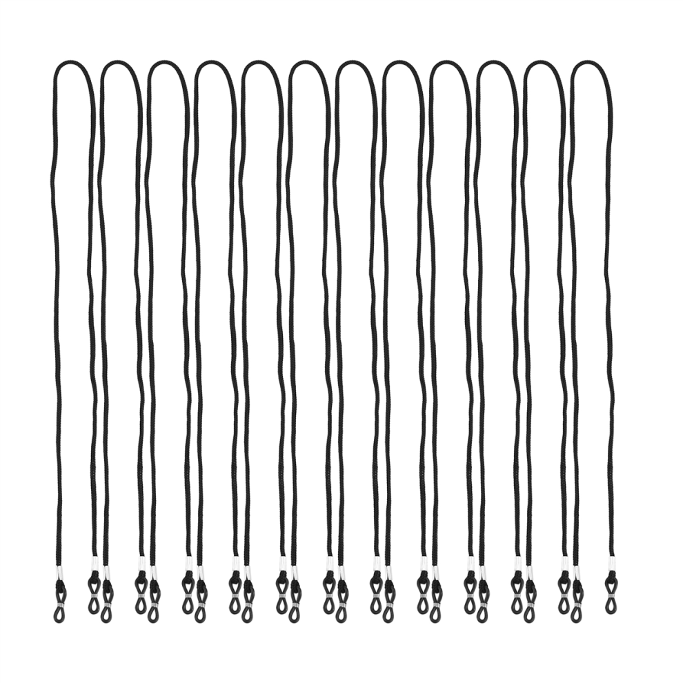 Torribaly Black 12Pcs Nylon Eyeglass/Spectacle/Sunglass/Eyewear Cord Holder Neck String