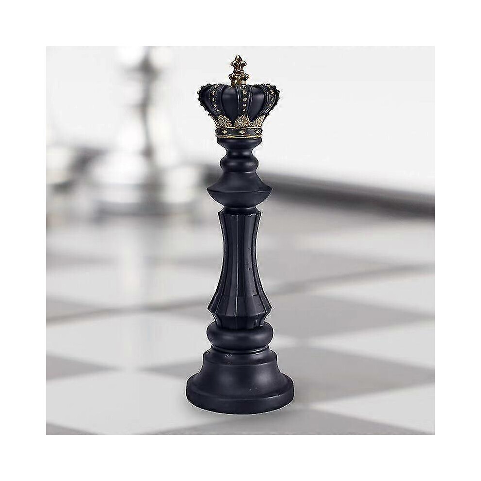 (40cm King Black) Luxury Chess Set Home Decoration Resin Chess Pieces Family Board Games International Chess Figurines Chessmen Pendulum Ornaments