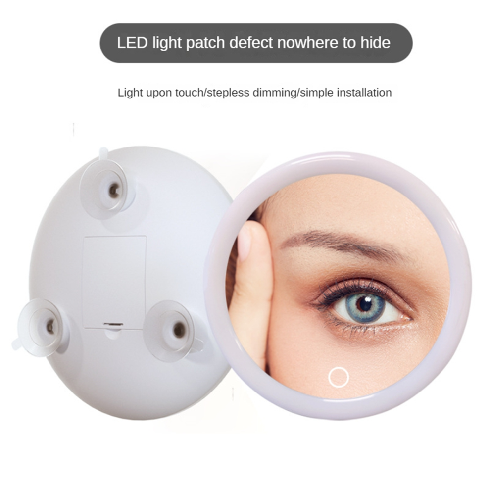 Miroir grossissant 10X avec lumi?res de maquillage compactes ? LED pour salle de bain, chambre ? coucher, h?tel