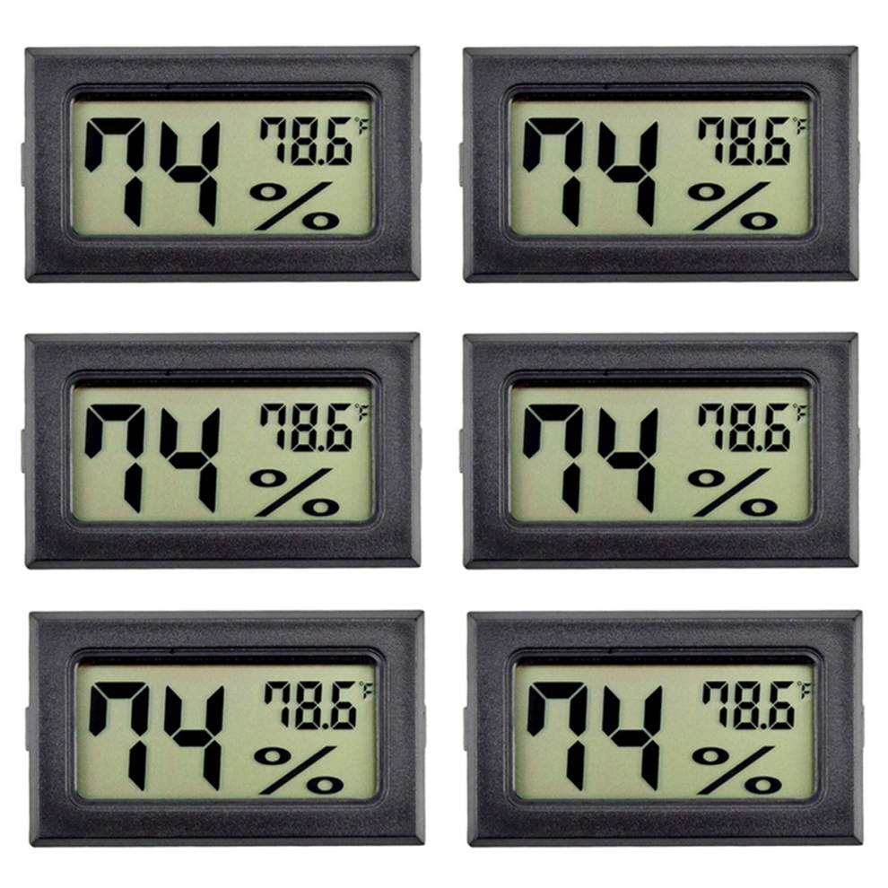 Lot de 6 mini hygrom?tres et thermom?tres num?riques d'int?rieur avec (?) pour serre et jardin