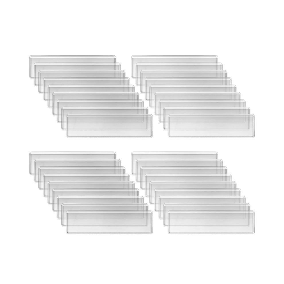 Holders Adhesive Shelf Tag 1.2 X 4.3 Inch Clear Card Pockets Drawers for Supermarket (60 Pack)-image-OPC-PFZYWD5-NEW