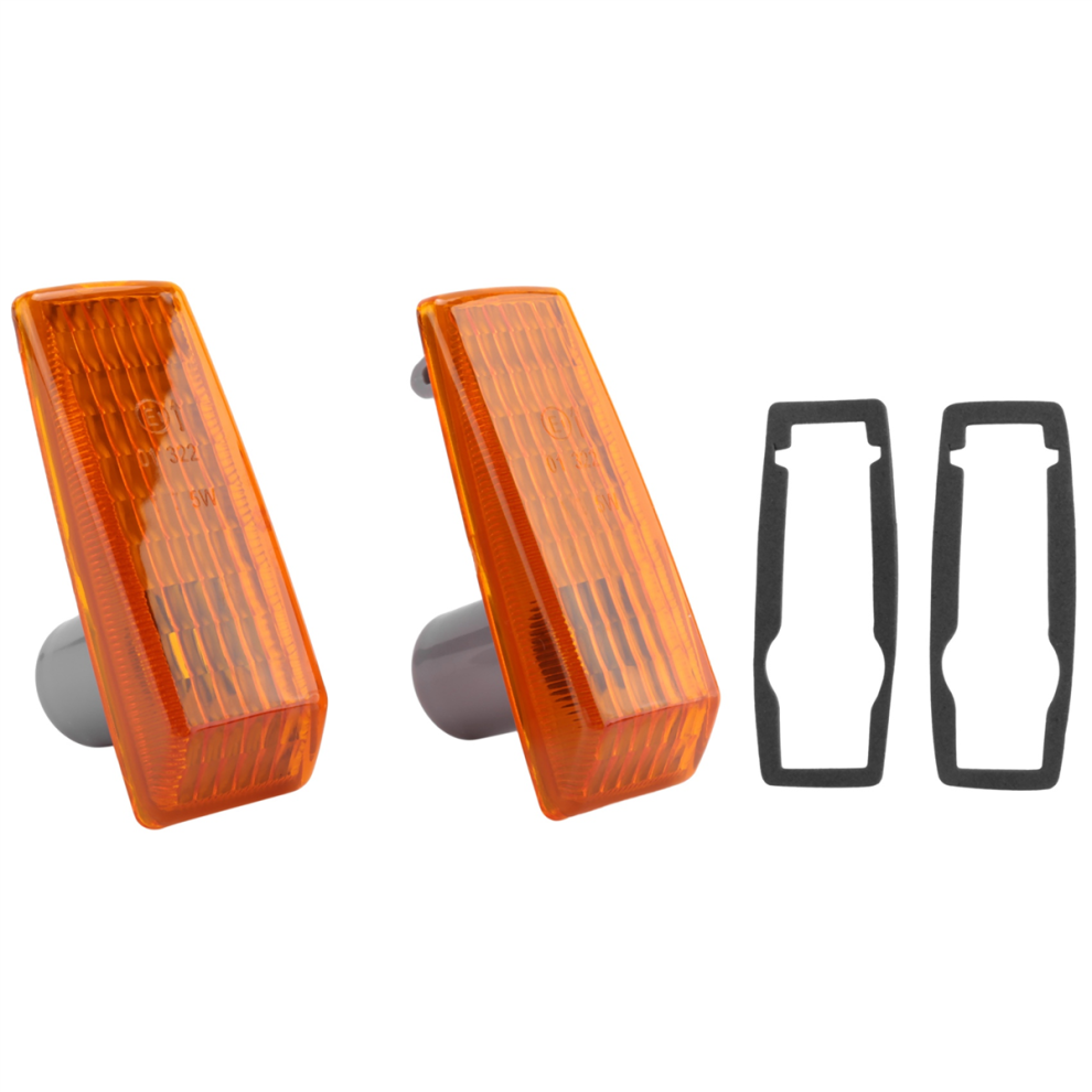 2Pcs Car Turn Signal Indicator Repeater Lamp Cover For W124 R129 W140 W202 W201 Light/Yellow 4852624822799