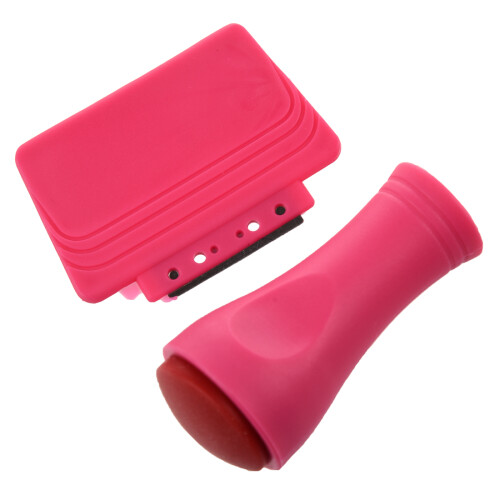 Stamp Stamping Πλάκα εικόνας Nail Art Διακόσμηση Stamper Squeegee εργαλείο ροζ κόκκινο 2