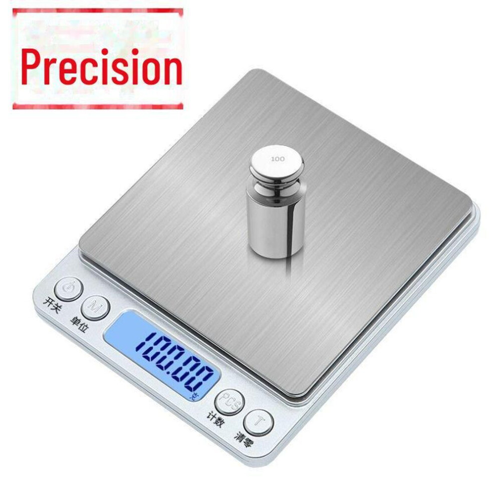 (as the picture, Battery model, 0.1g accuracy, 3kg capacity) Precision Kitchen Baking Scale 0.1g-3g Electronic Gram Weight Household Food Scale