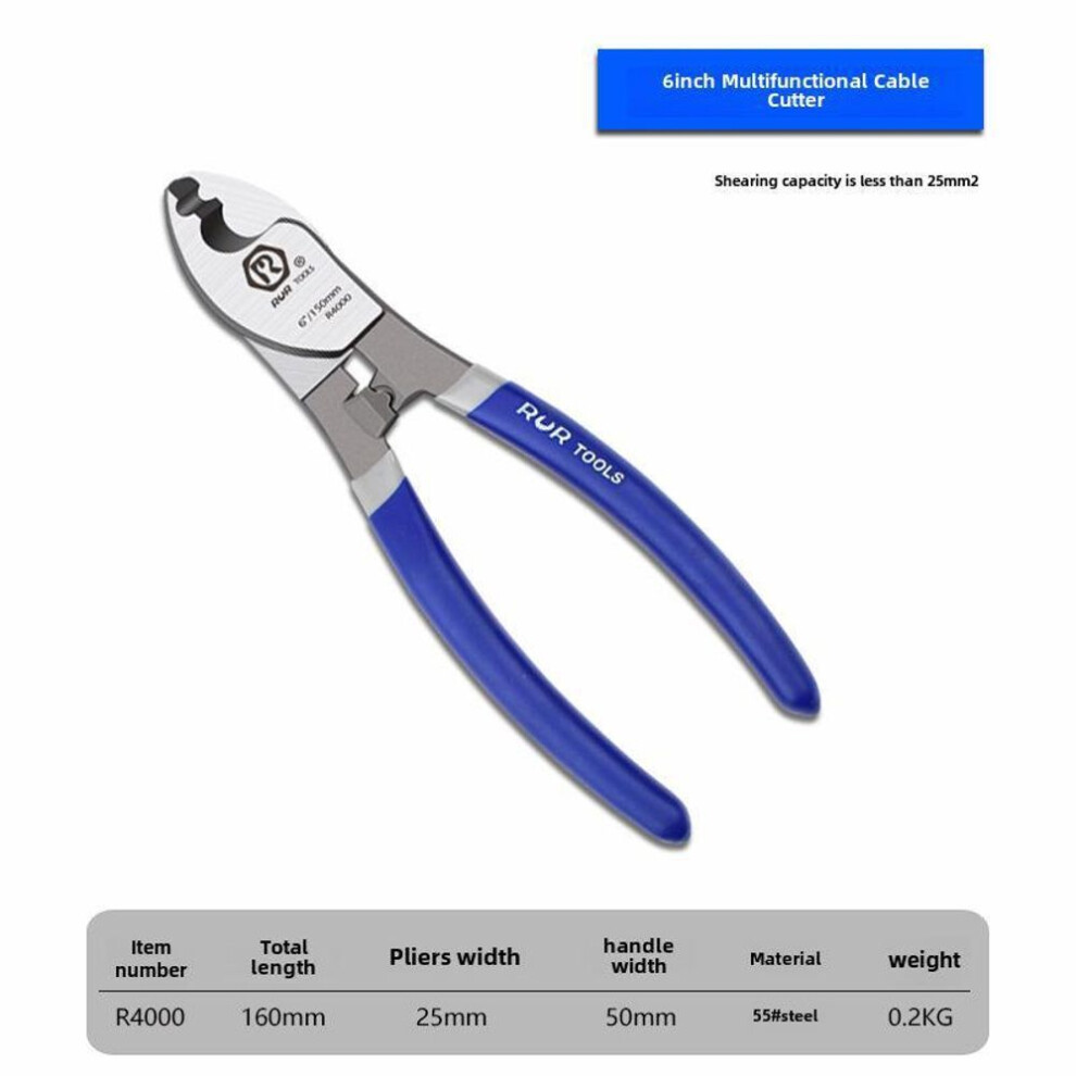 (as the picture, 6 inch crimping) Electrician Cable and Wire Cutters Set - Cable Pliers & Small Cutters