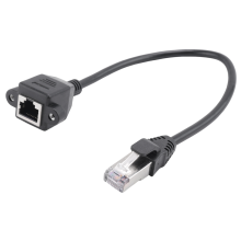 Καλώδιο επέκτασης δικτύου Ethernet LAN 1FT RJ45 από αρσενικό σε θηλυκό βιδωτό πάνελ