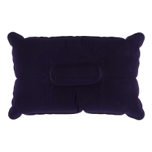 Double-sided Flocking Pillow Inflatable Portable Foldable for Camping/ Traveling/ Office blue