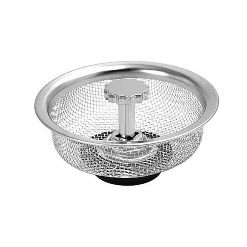 (as the picture, 8.3cm filter with handle) "Stainless Steel Kitchen Sink Filter with Anti-Blocking Rubber Plug"