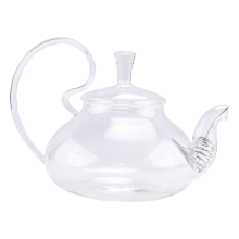 650Ml Heat Resistant High Handle Flower Coffee Glass Tea Pot Blooming Teapot with Strainer
