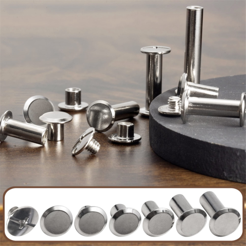 Chicago Screw Leather Rivets Assorted M5 Binding Bids for Decorating PU Craft Belts (110PCS)A 2