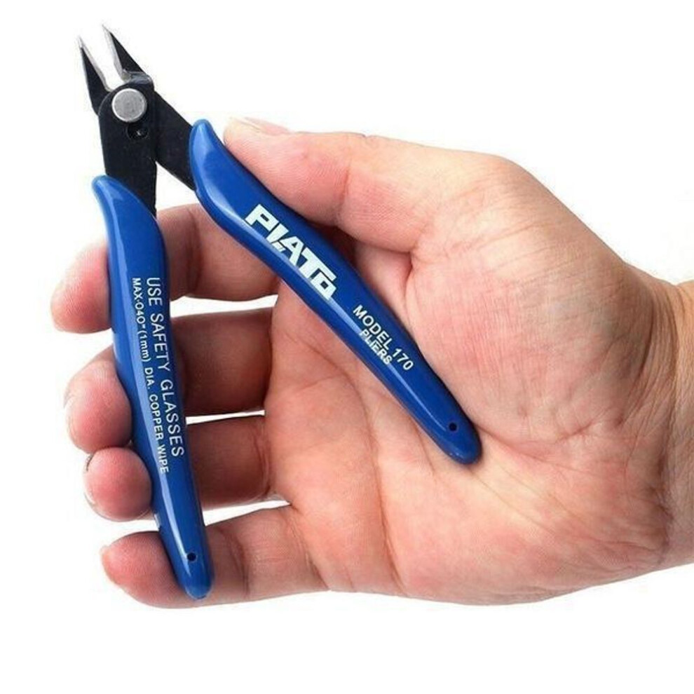 (blue) 1pc Multifunctional Mini Nose Cutting Plier Electrical Wire Cable Cutter  Metal Universal Side Snips Flush Pliers