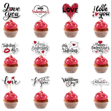 48Pcs Toppers de bolo do Dia dos Namorados - Happy Supplies