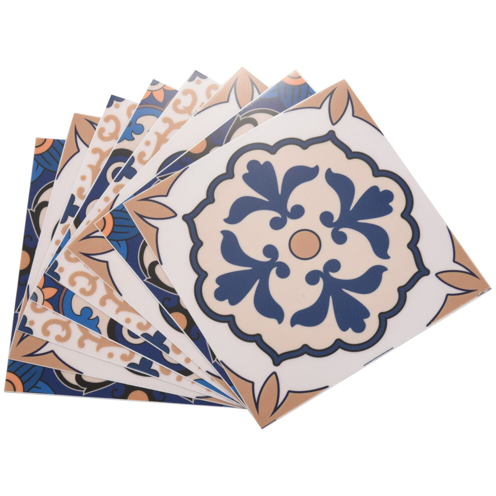 Lot de 10 autocollants pour carrelage de style marocain, imperm?ables, pour d?coration murale de salle de bain, 15,2 x 15,2 cm