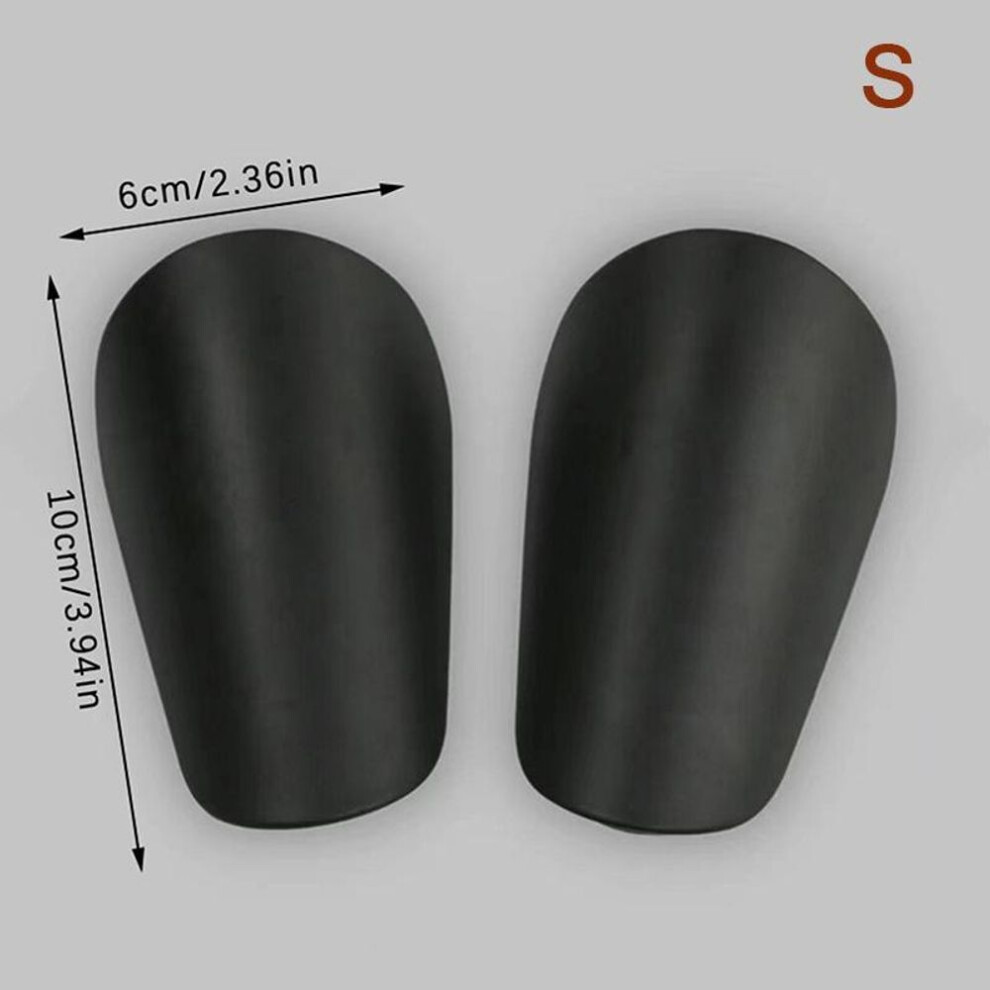 (black, S) 1pair Mini Football Shin Pad Wear-resistant Shock Absorbing Leg Protector Lightweight Portable Soccer Training Shank Board
