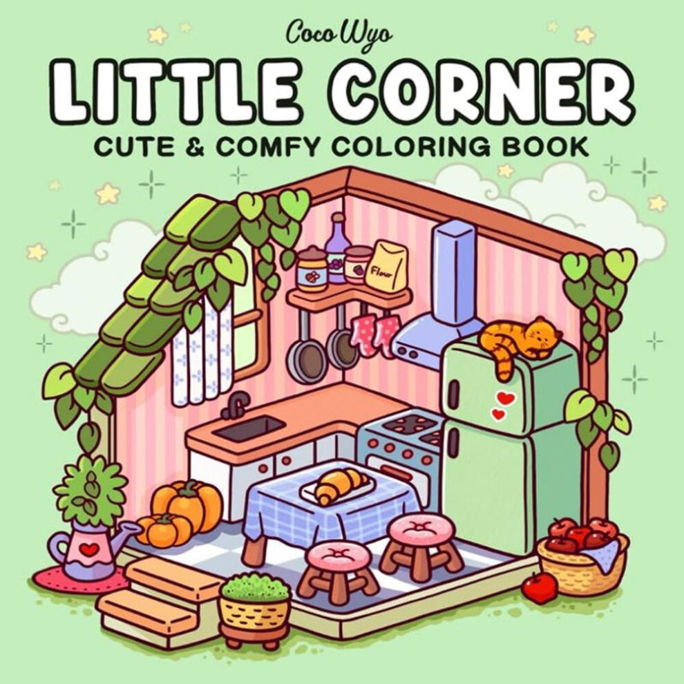 (A4) Little Corner: Coloring Book For Adults And Teens Super Cute Designs Of Cozy Hygge Spaces For Relaxation (cozy Spaces Coloring)