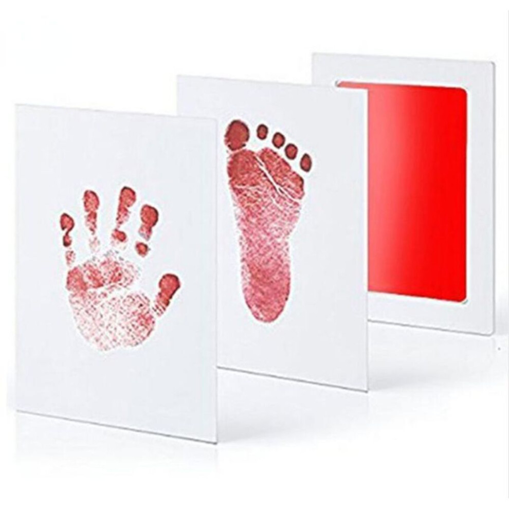 (red) 3 Packs Baby Care Non-Toxic Baby Handprint Imprint Kit Baby Souvenirs Casting Newborn Footprint Ink Pad Infant Clay Toy Gifts