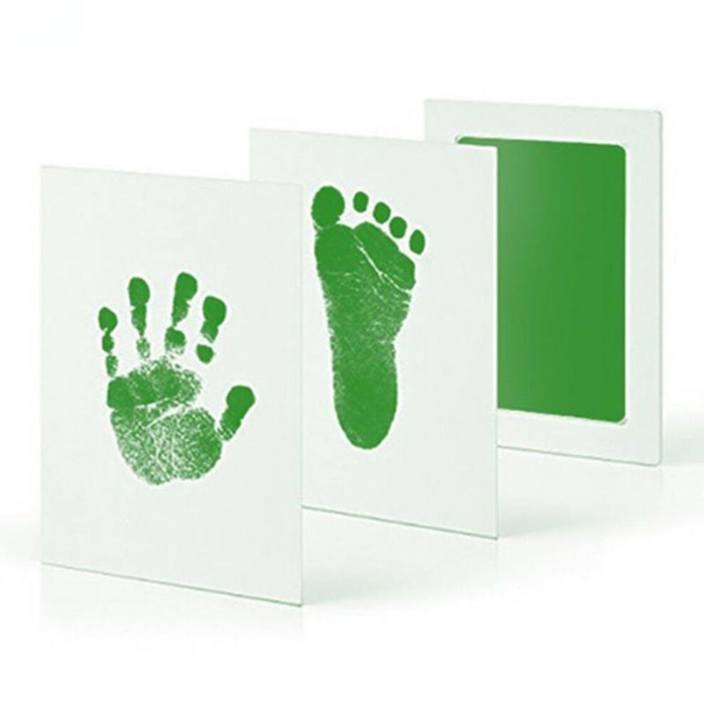 (green) 3 Packs Baby Care Non-toxic Baby Handprint Imprint Kit Baby Souvenirs Casting Newborn Footprint Ink Pad Infant Clay Toy Gifts