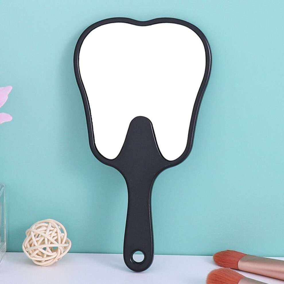 (black) Tooth Shaped Makeup Mirror High Definition Dental Mirrors Durable Handheld Mirror  Gift