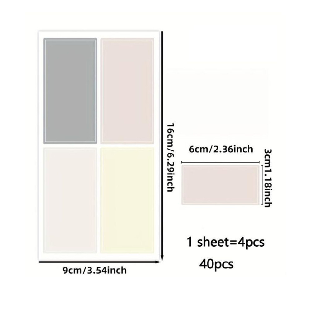 (as the picture, L) 40/60/160pcs 10 Sheets Simple Morandi Color Sticker Colorful Waterproof Label Sticker