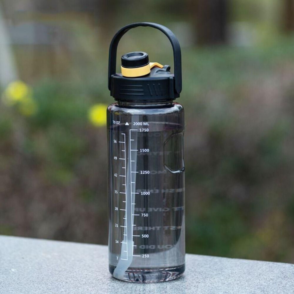 (black, 2L) 1.5l/2l/3l Clear Drink Bottle Large Capacity Water Jugs Outdoor Sports Sports Water Bottle