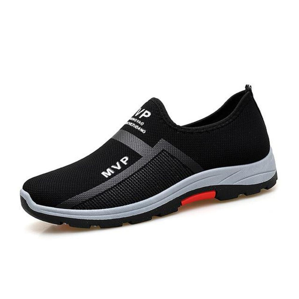 (black, 41) Summer Mesh Men Shoes Lightweight Sneakers Men Fashion Casual Walking Shoes Breathable Slip On Mens Loafers