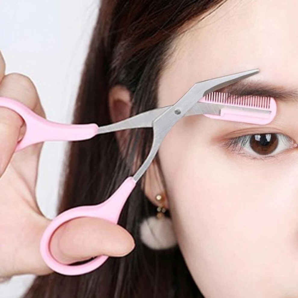 (pink) Beauty Tool Beauty Products For Women Eyebrow Trimmer Razor With Comb Stainless Steel Makeup Tools Makeup Products Beauty Health