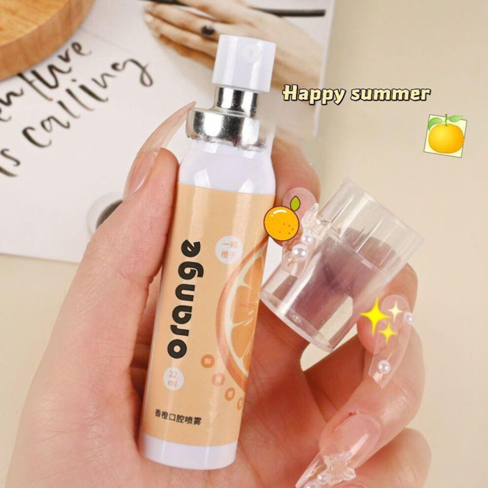 (orange, orange) Oral Fresh Spray Mouth Freshener Odor Treatment Oral Remove Bad Breath Fruit Litchi Peach Flavor Persistent Oral Care
