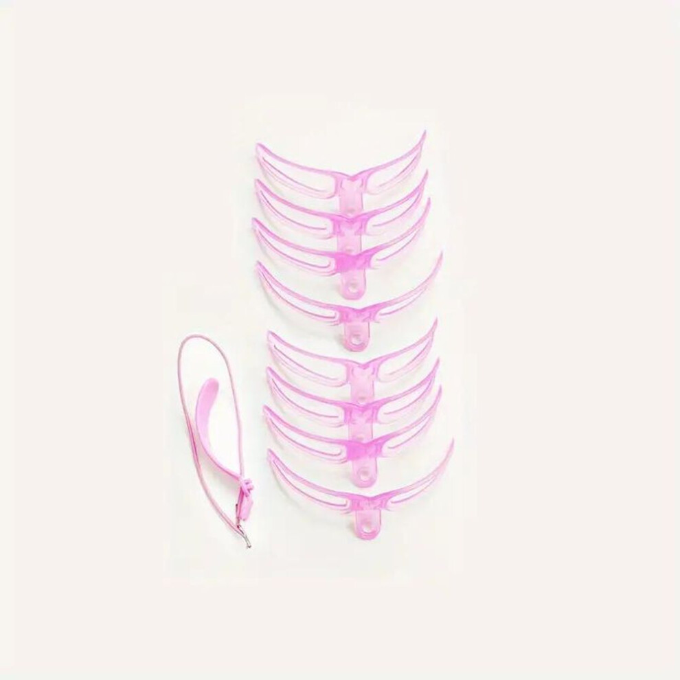 (pink) 8 In 1 Reusable Eyebrow Stencil Beauty Makeup Brow Stamp Template Eyebrows Shape Set Eye Brow Makeup Tools