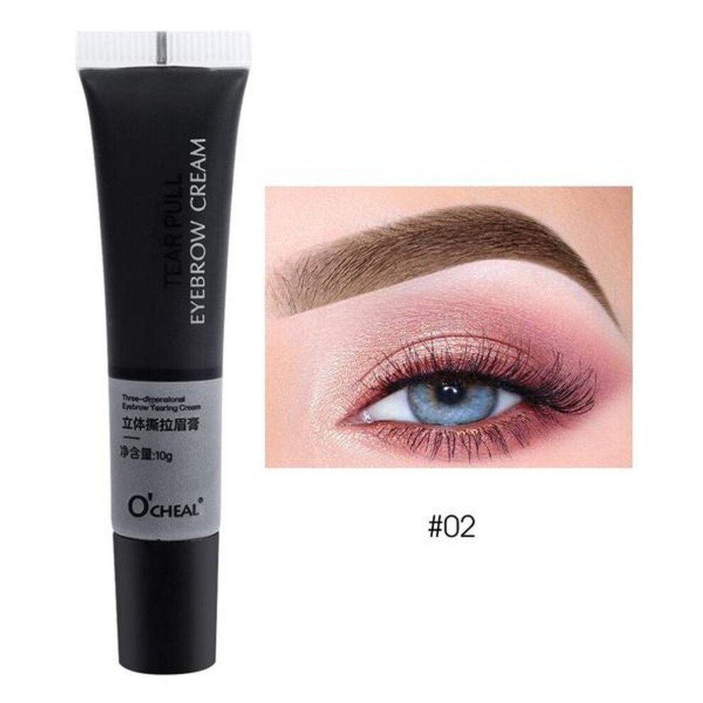 (dark brown) Tearing Eyebrow Gel Makeup Semi-permanent Waterproof Long Lasting Tattoo Tint Sweatproof Peel Off Dye Eyebrow Cream Cosmetics