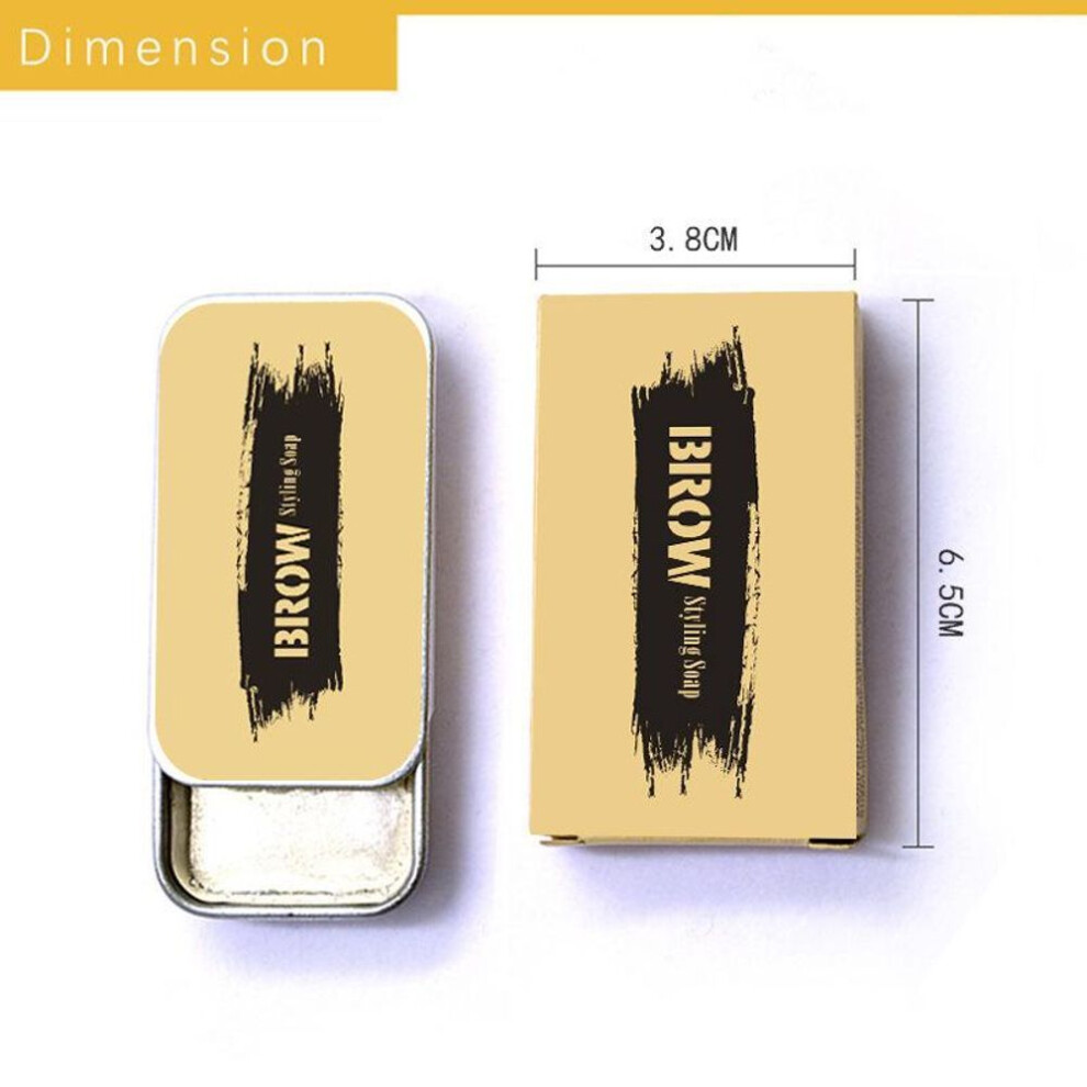 (yellow) 1pcs Natural Transparent Eyebrow Styling Soap Brows Gel Fixer With Brush Make-up For Women Eyebrow Cosmetics