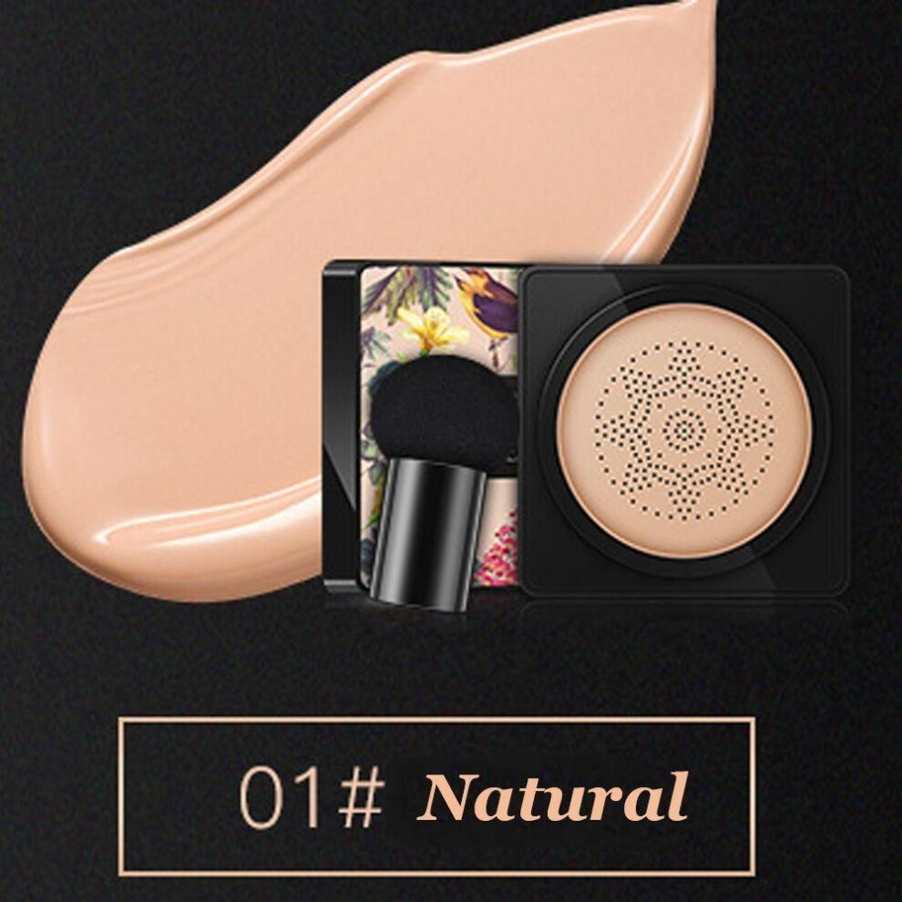 (as the picture, 01) Longlasting Waterproof Foundation Air Cushion Bb Cream With Mushroom Puff Sponge Face Makeup