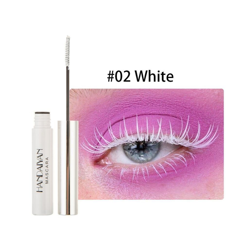 (as the picture, 02) 3D Coloured Eyelash Mascara Waterproof Black White Purple Blue Lashes Mascara Volume Green Red Brown Makeup Color Cosmetics