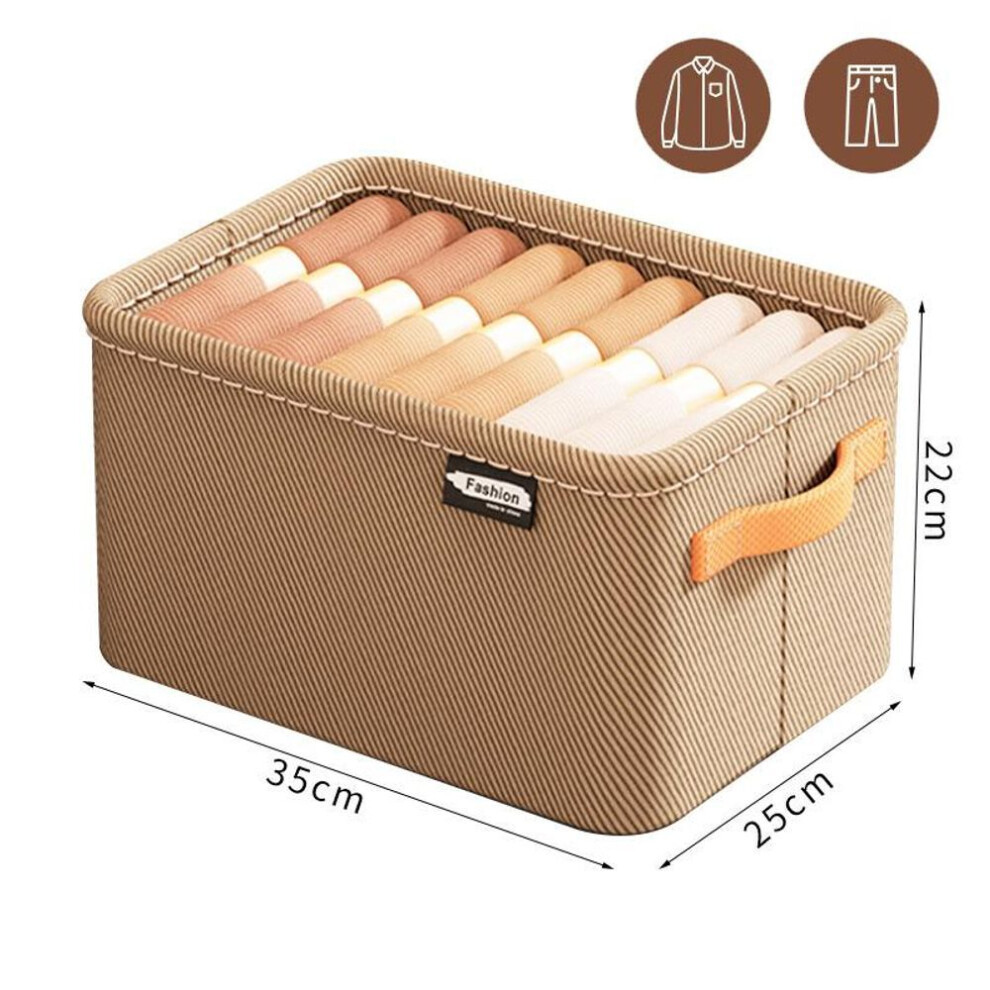 (beige, M) Thicken Clothes Organizer Pants Sweater Storage Cabinets Drawers Organizer Jeans Storage Box Wardrobe Clothes Storage Organizers