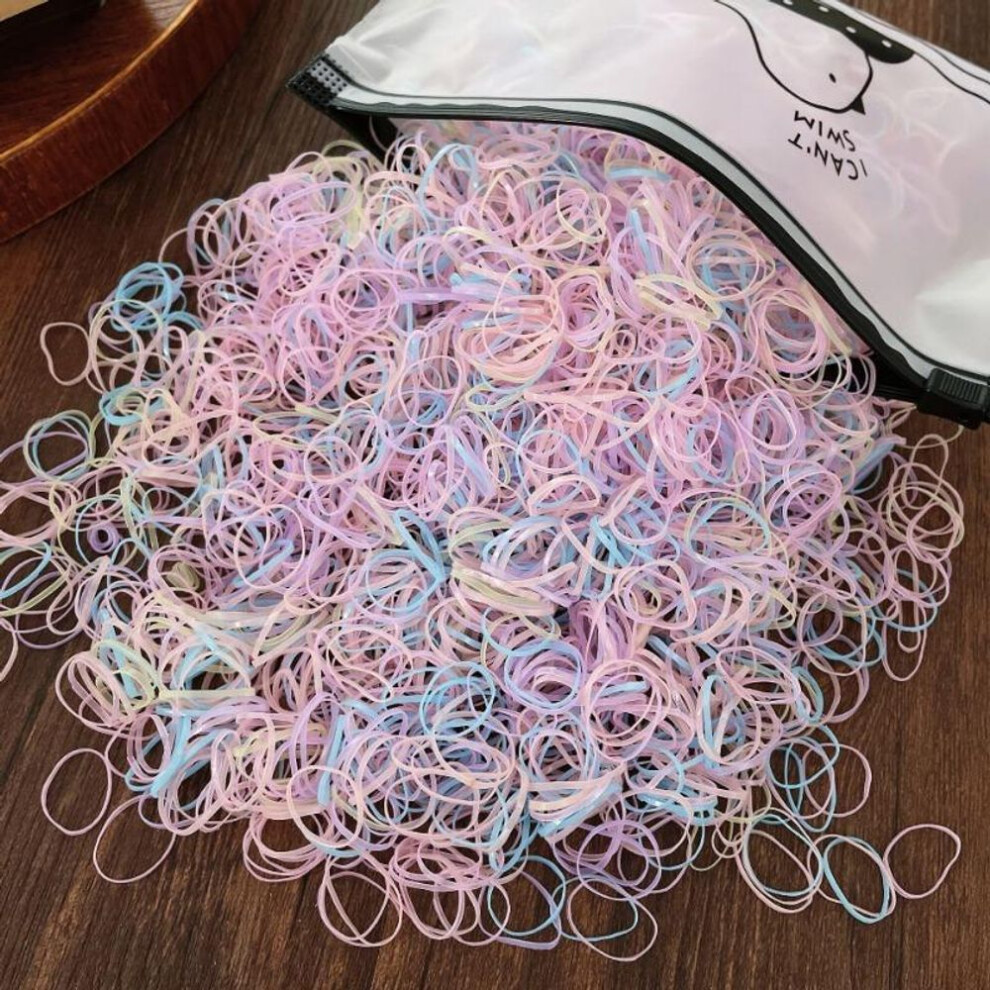 (multicolor, 16/1000pcs) 1000pcs Girls Colourful Disposable Rubber Band Hair Ties Headband Children Ponytail Holder Bands Kids Hair Accessories