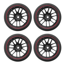 12Pcs 12mm Hub Rodas Jantes e Pneus de Borracha para RC 1/10 On-Road Touring Drift Car R