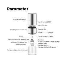 Portable Electric Coffee Grinder TYPE-C USB Charge Stainless Steel Coffee Beans Grinder for Espresso/Drip/Cold Brew-B