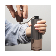 Portable Manual Coffee Grinder Conical Coffe Bean Mill Adjustable Coarseness for Espresso Home Traveling Camping-Silver