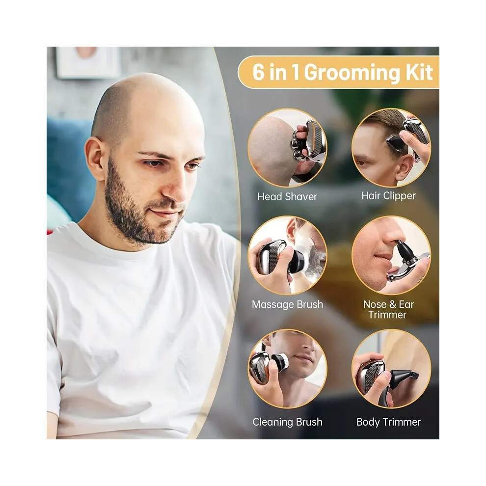 6 In 1 Wet Dry Beard Trimmer Body Hair Cutting Clipper Grooming Kit
