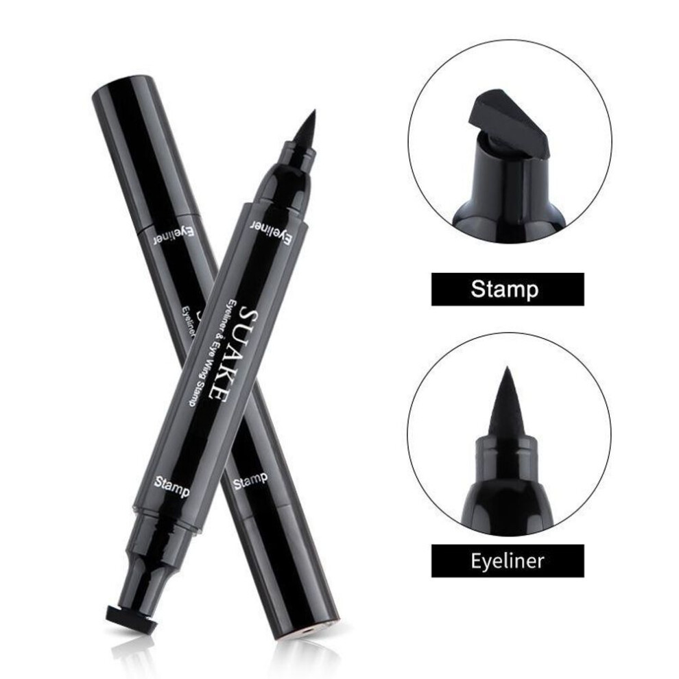 (black, 1 PC) 2 In 1 Wings Stamp Eyeliner Pen Double Head Seal Eyeliner Pen Lazy Man Two In One Wing Seal Eyeliner Liquid Pen Makeup Cosmetics