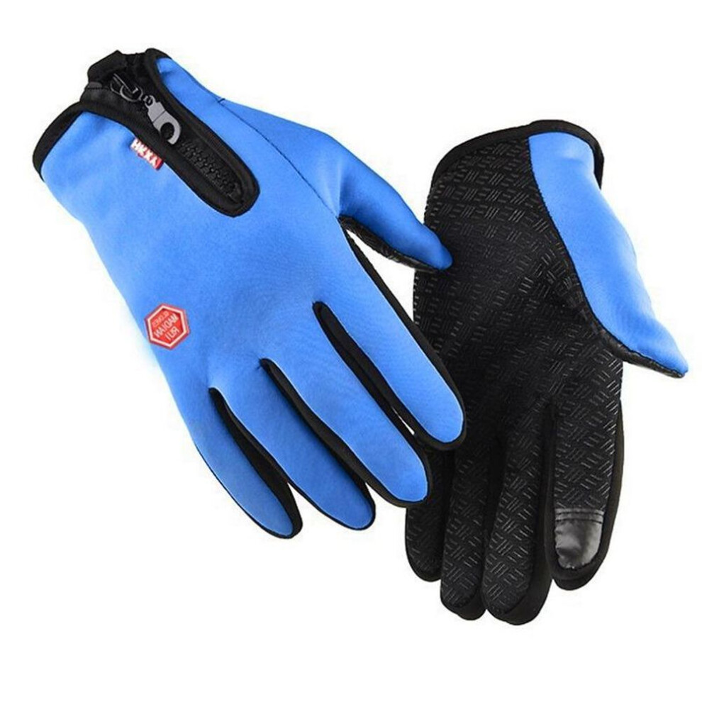 (blue, M) Winter Gloves For Men Women Warm Tactical Gloves Touchscreen Waterproof Hiking Skiing Fishing Cycling Snowboard Non-slip Gloves