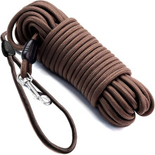 (brown, 15M) 5M 10M 15M Dog Training Leashes Long Lead with Padded Foam Handle for Small Medium Large Heavy Duty Dogs Tracking Camping Agility Training