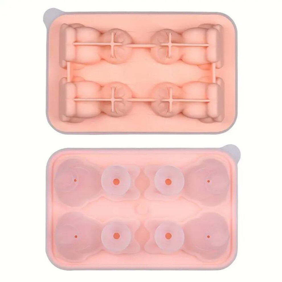 (pink) Ice Cube Mold, Silicone Cat Ice Cube Tray, Multifunctional Chocolate Mold, Mold For Pudding,jelly,candy, Whiskey Ice Cube Tray