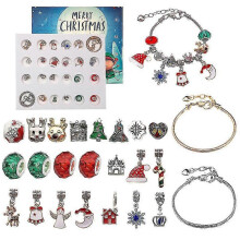 2022 Christmas 24 Days Countdown Advent Calendars Surprise Blind Box - Girls Diy Charm Jewelry Bracelet Making Kits Xmas Kids Gift