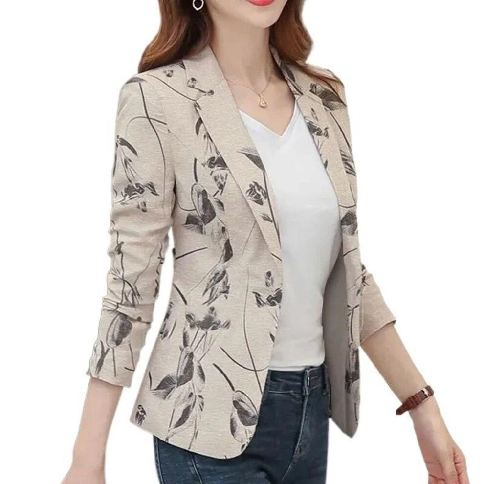 (white, XL) Women Blazers Jackets Work Office Lady Suit Autumn Slim Business Short  Coat