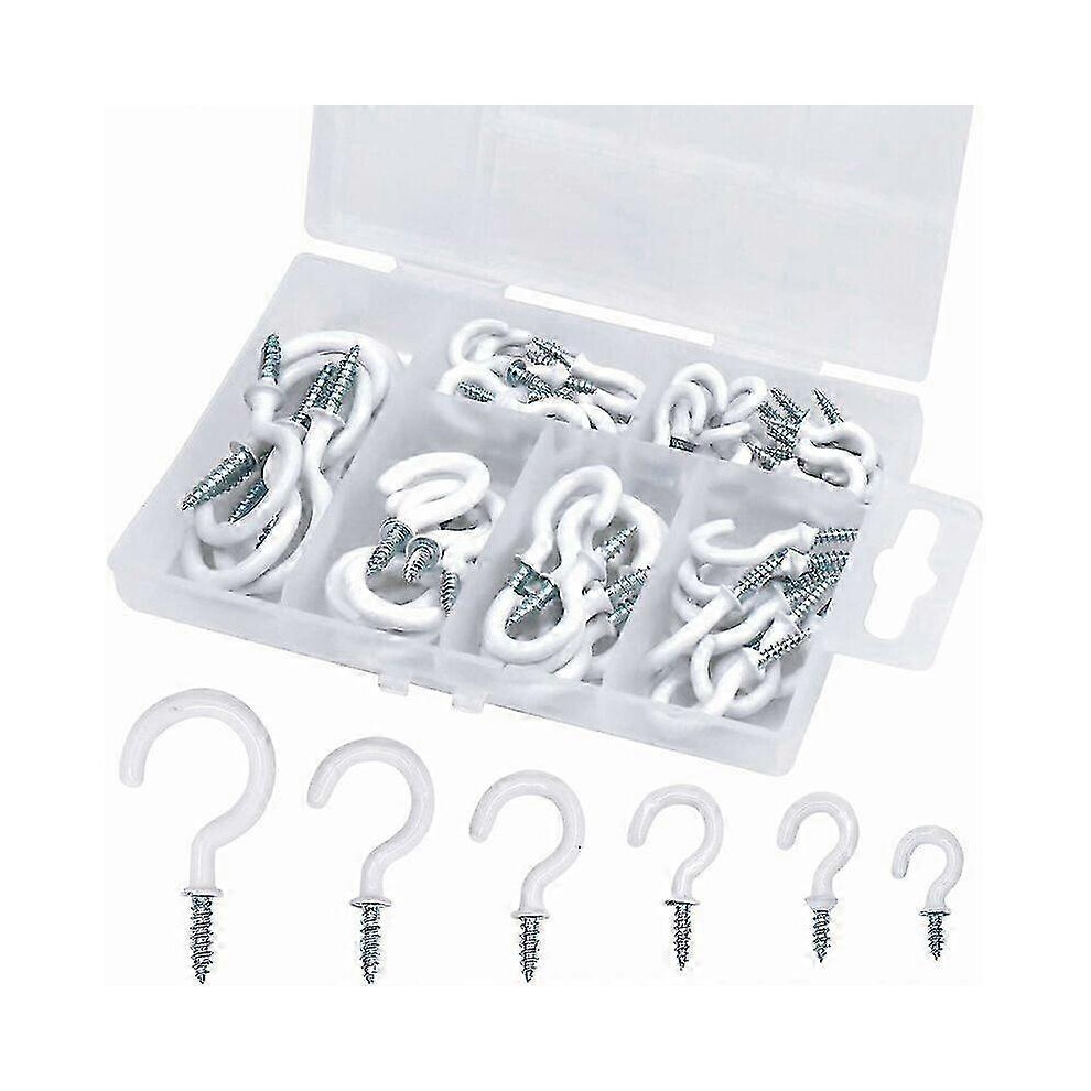 70 Pieces Cup Hook Ceiling Hooks Ceiling Hooks Screw Hooks Wall Hook Indoor and Outdoor Hanging Hook